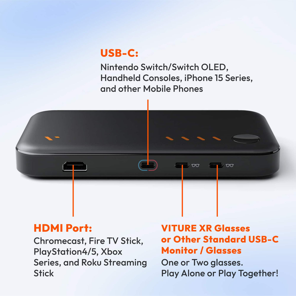 VITURE - Pro Mobile Dock - Immersive XR Experience for Switch 2, Co-op Stream & Play, 2D/3D Content - Black