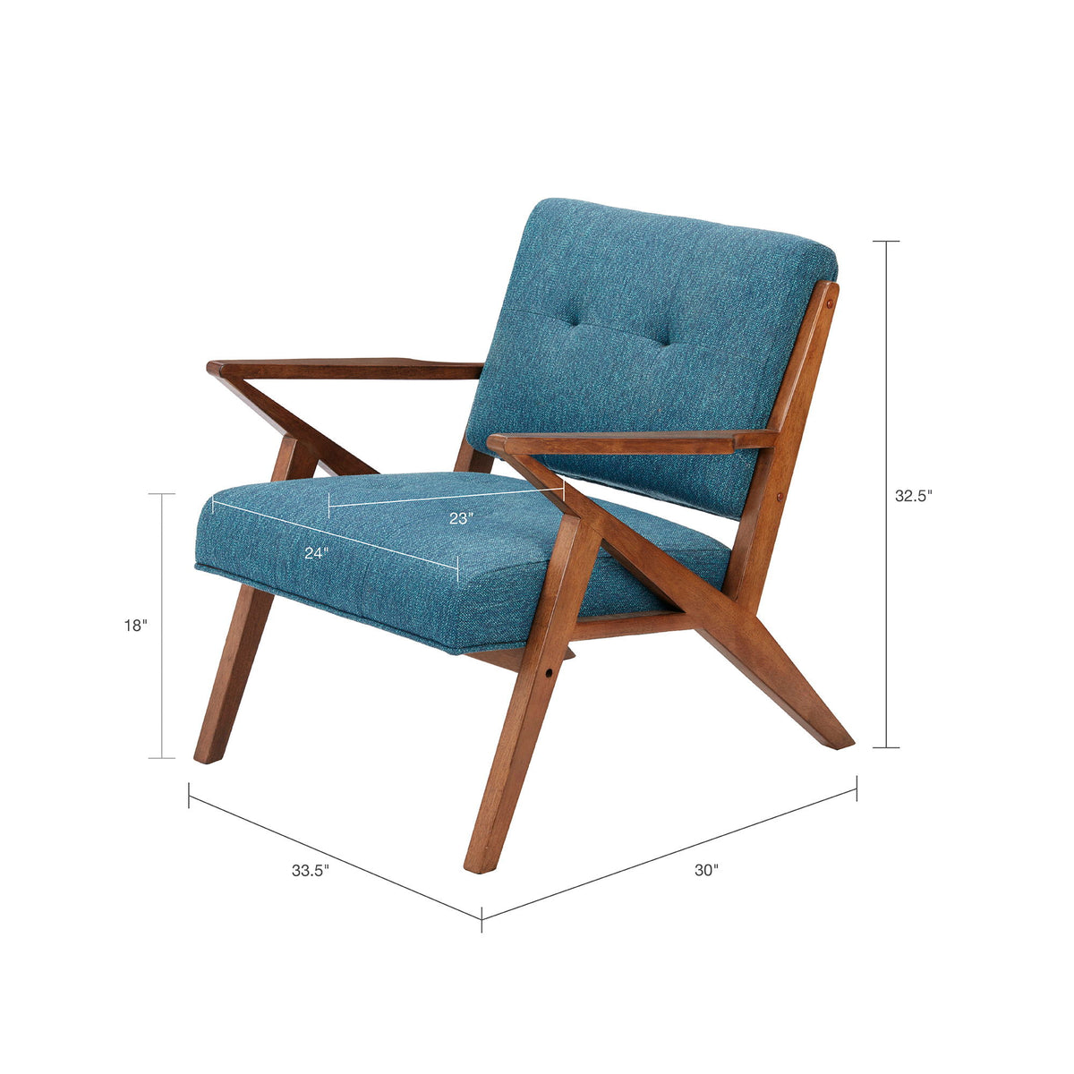 Lounge Chair With Tufted Upholstery And Solid Frame
