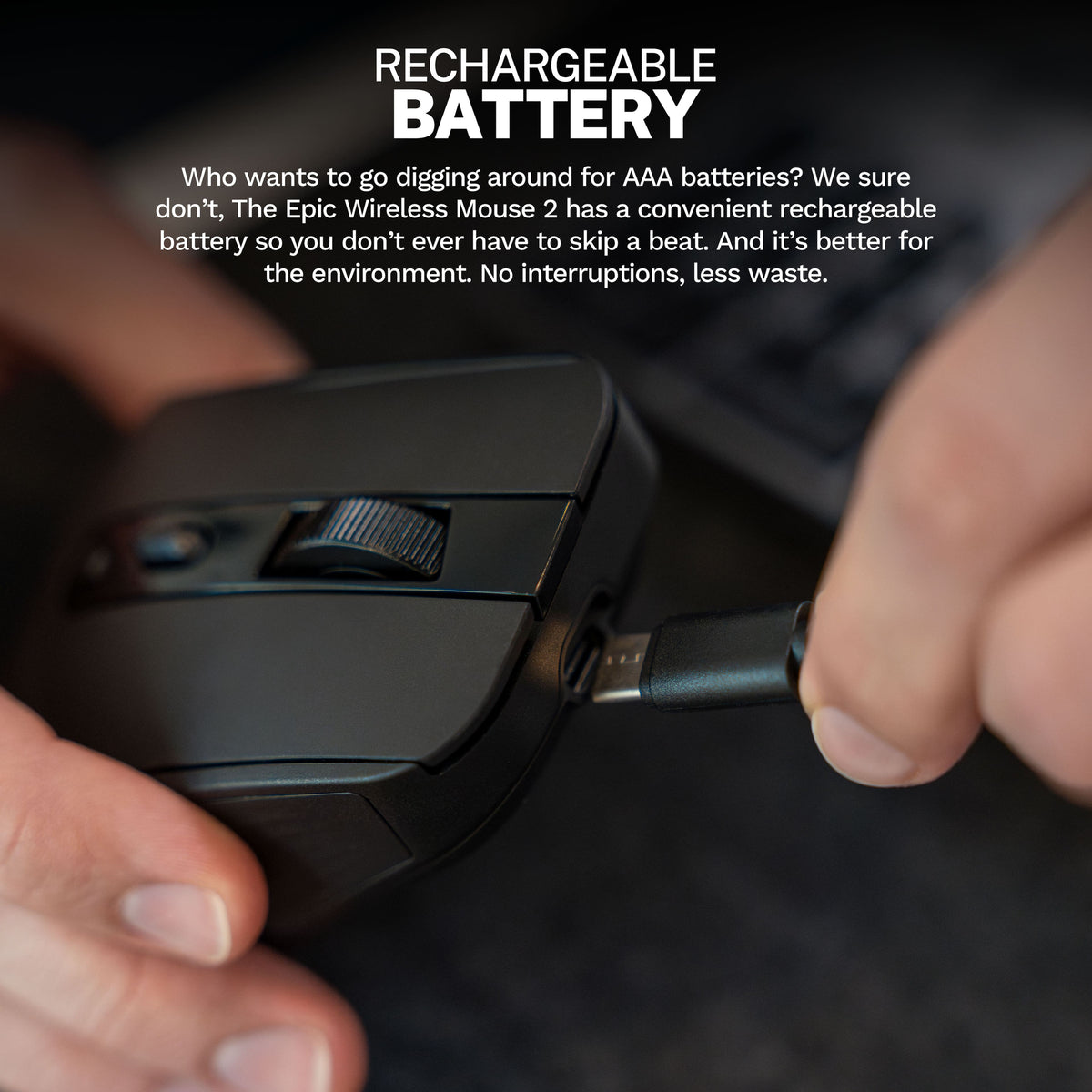 JLab - EPIC Wireless Bluetooth Mouse 2 - Wireless - Black