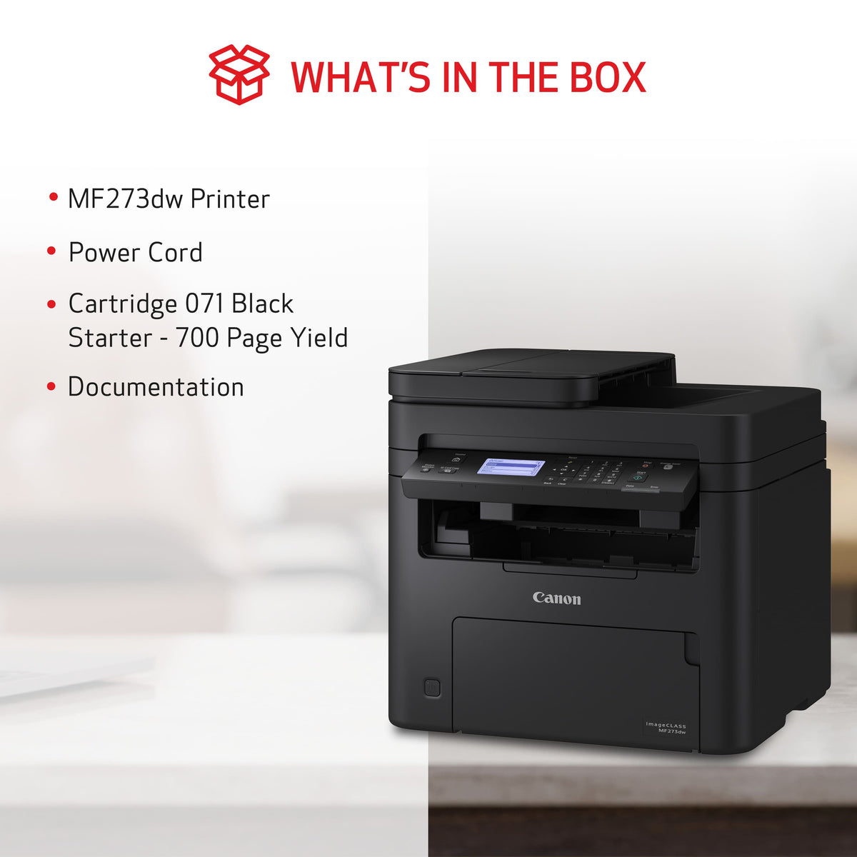 Canon - imageCLASS MF273dw Wireless Black-and-White All-In-One Laser Printer - Black