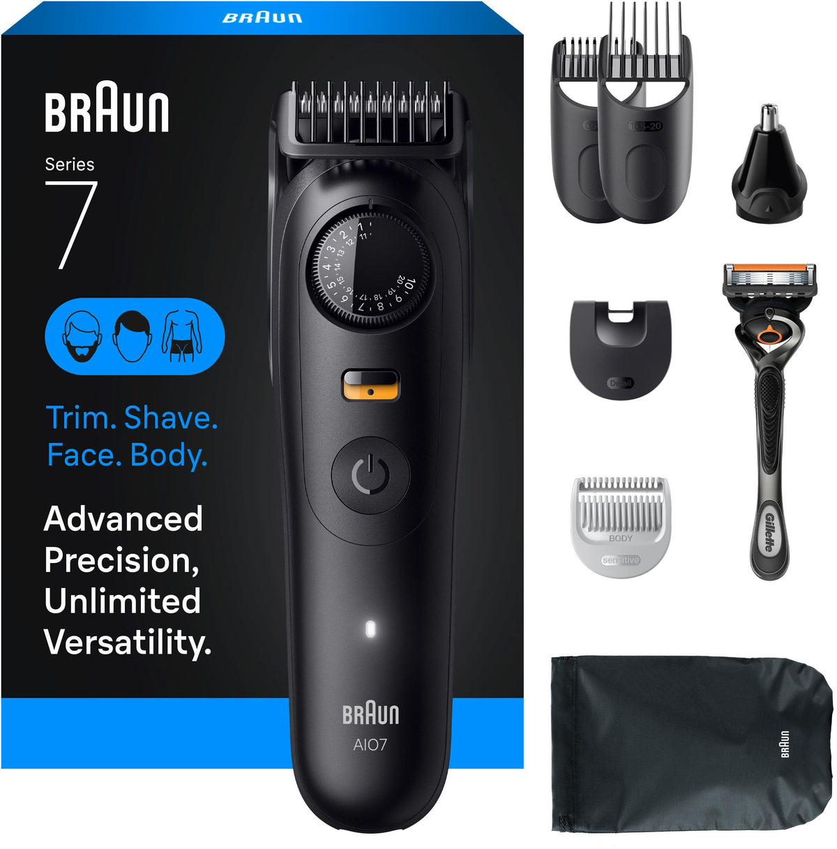 Braun - Series 7 All-in-one 7530 Electric Shaver Trimmer - Matte Black