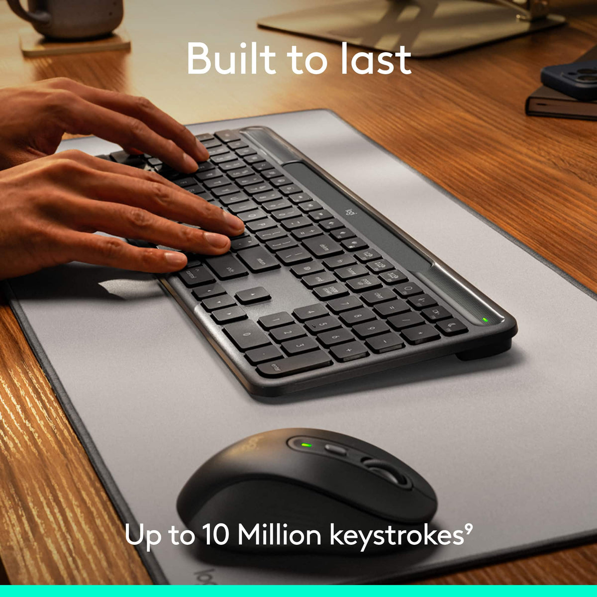 Logitech - Signature Slim Solar+ K980 for Mac Wireless Bluetooth Solar and Artificial Light Powered Keyboard with Customizable Keys - Graphite