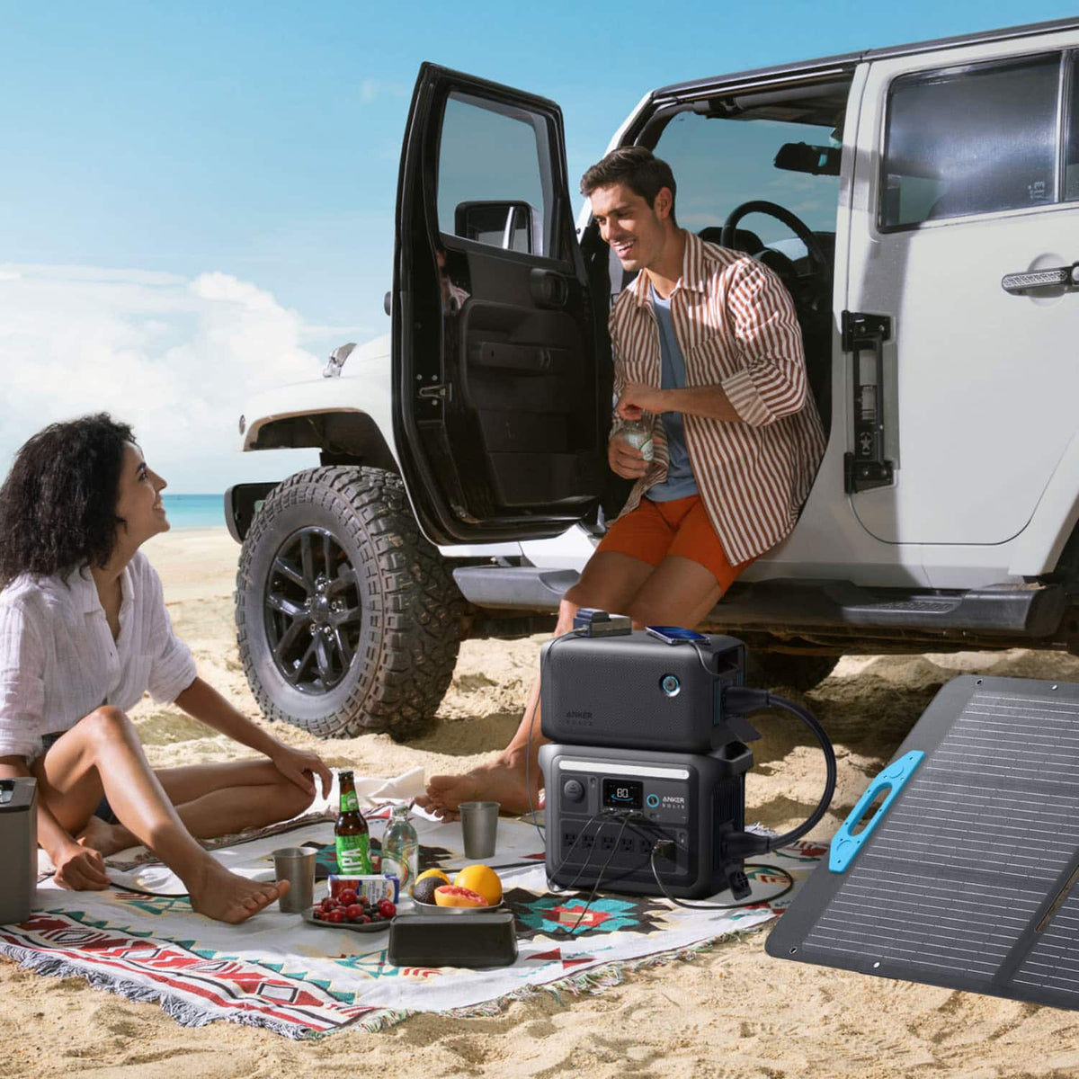 Anker - SOLIX PS100 Portable Solar Panel 100W - Black