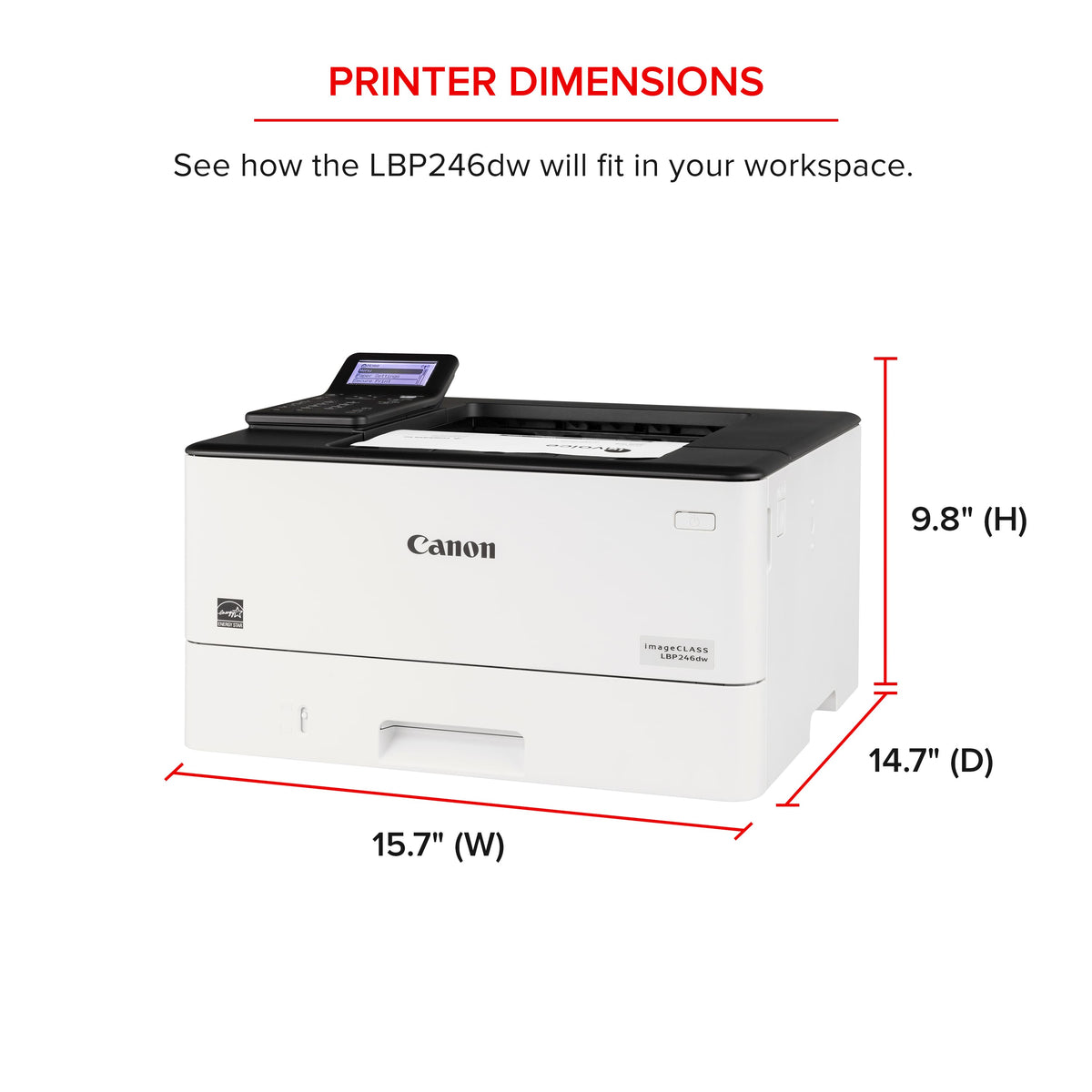 Canon - imageCLASS LBP246dw Wireless Black-and-White Laser Printer - White