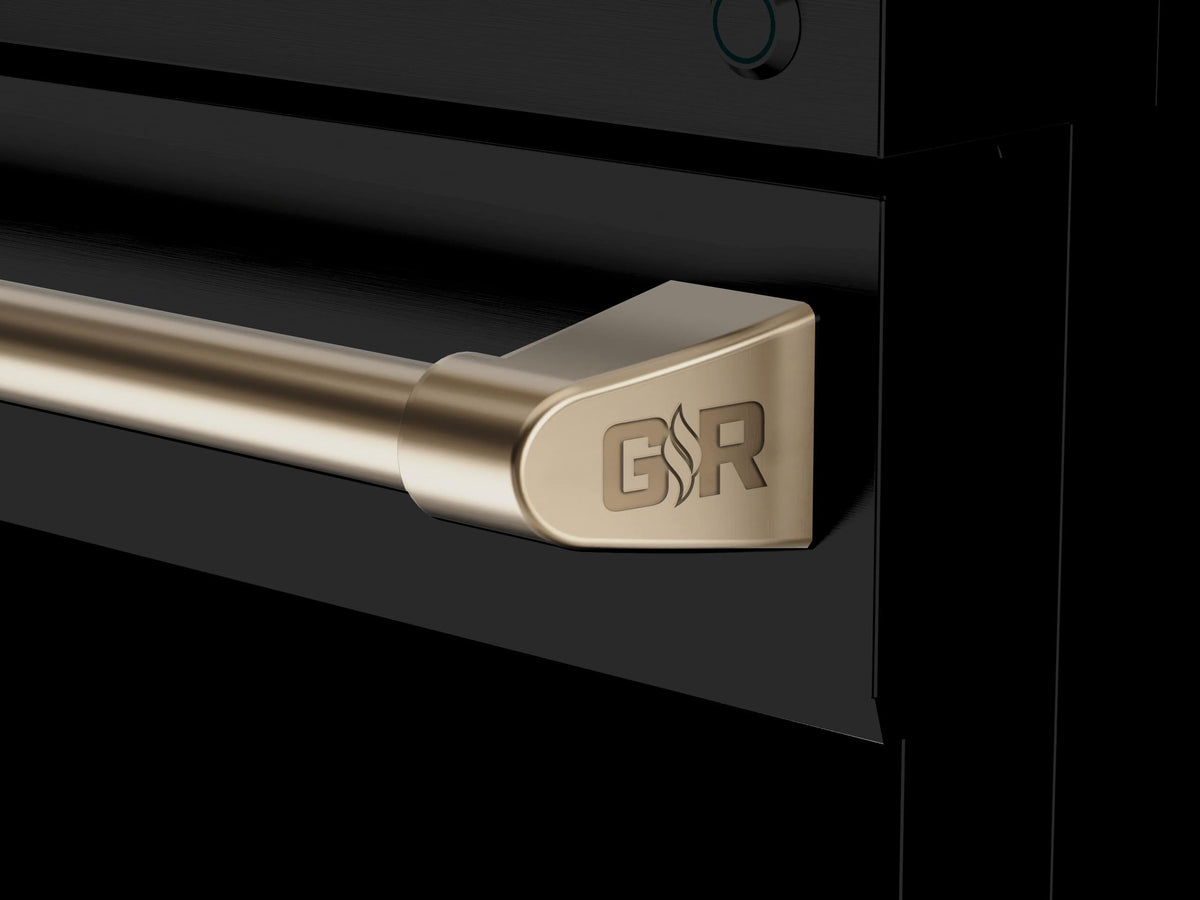 Gordon Ramsay Series by Thor Kitchen 4.55 Cu. Ft Freestanding Liquid Propane Gas Range with Bronze Hardware - Black