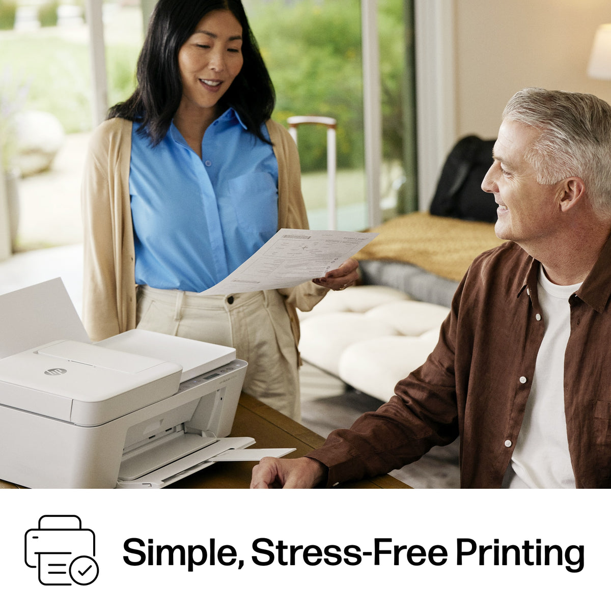 HP - DeskJet 4255e Wireless AI-Enabled All-in-One Inkjet Printer with 3 Months of Instant Ink - White