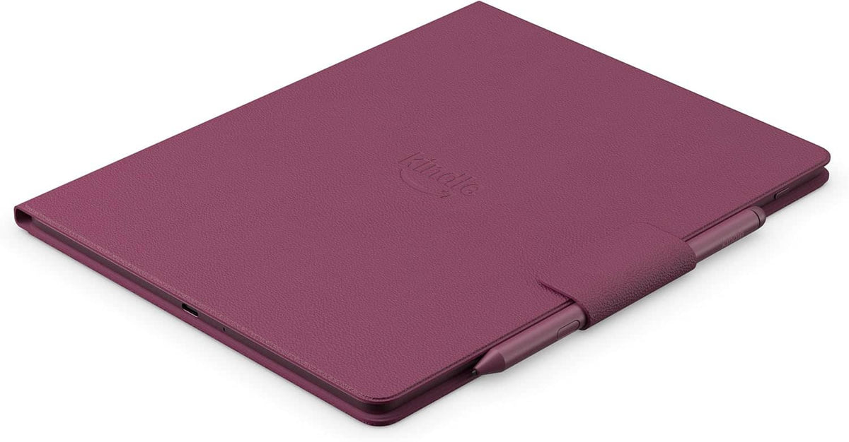 Amazon - Kindle Scribe Executive Folio Cover with Magnetic Attach, Sleek Protective Case - Premium Leather - Fig