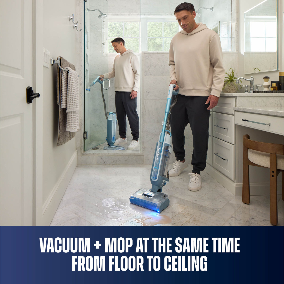 Shark - AquaReach Cordless Vacuum and Mop, with Extendable Reach Wand - Blue