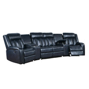 Reclining Sectional Sofa Set With Console Cup Holders USB Ports And Track Arms