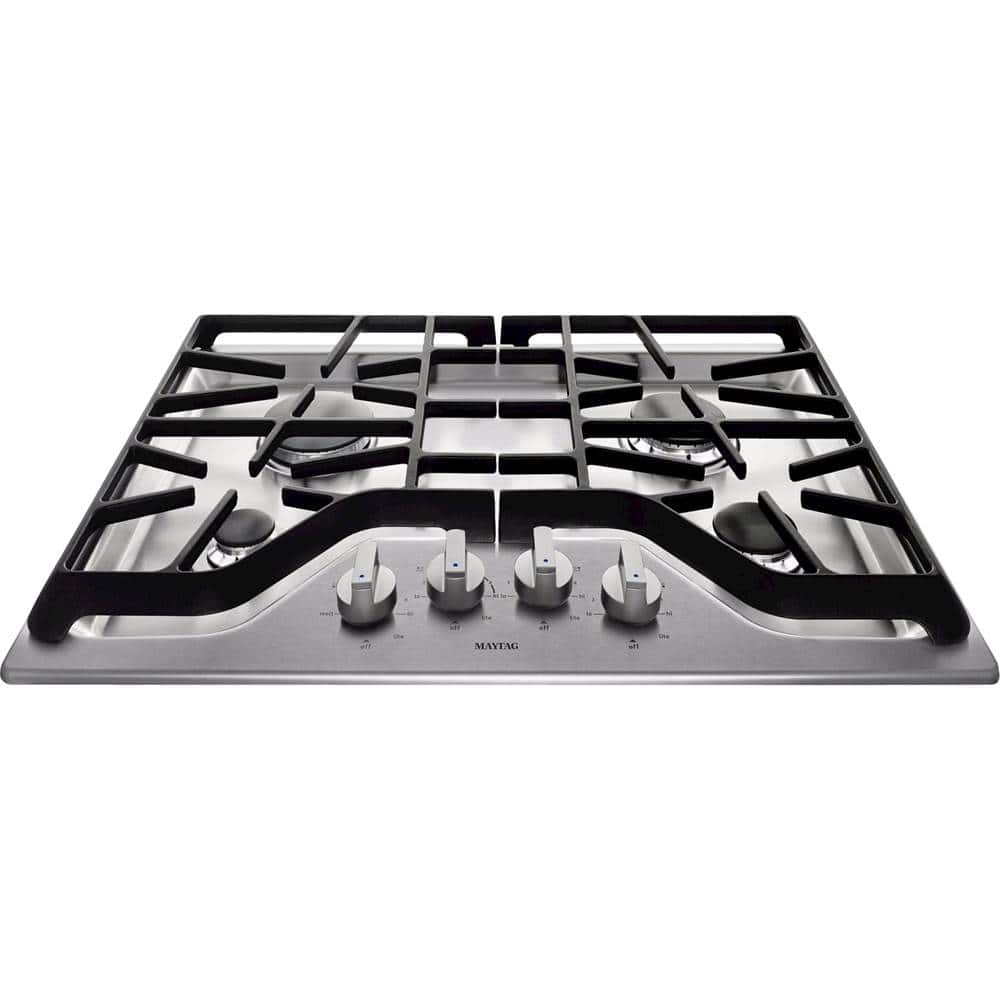 Maytag - 30 in. Wide 4 burners Built-In Gas Cooktop - Stainless Steel