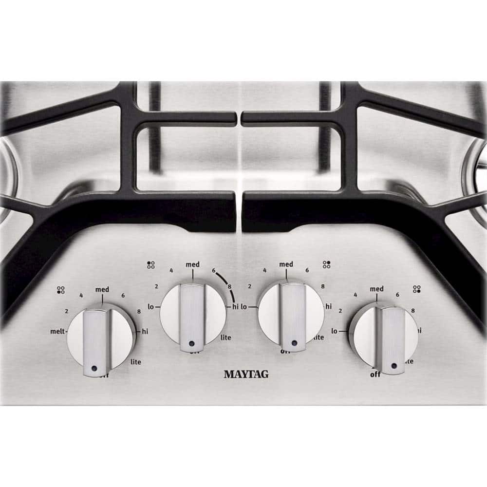 Maytag - 30 in. Wide 4 burners Built-In Gas Cooktop - Stainless Steel