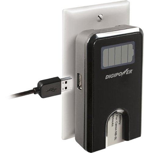 Digipower - Patented Plateless Design Digital Camera Travel Charger for Sony Batteries - Black