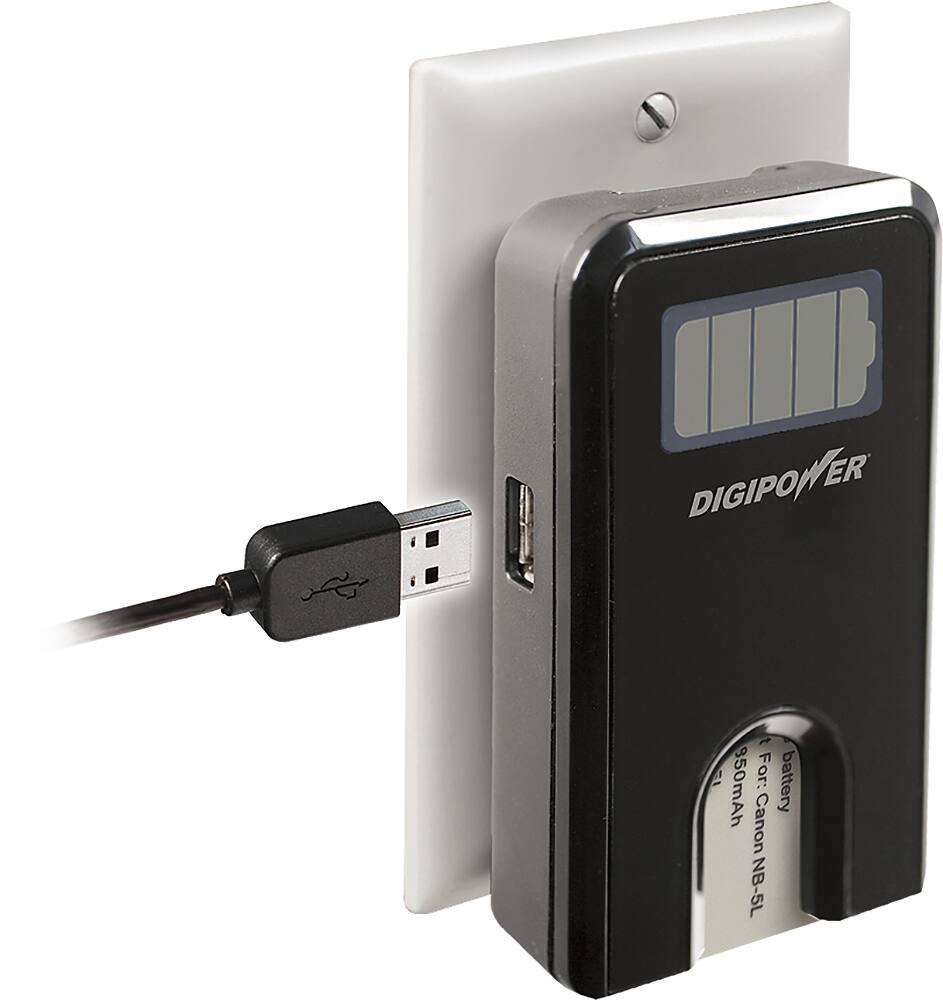 Digipower - Patented Plateless Design Digital Camera Travel Charger for Sony Batteries - Black