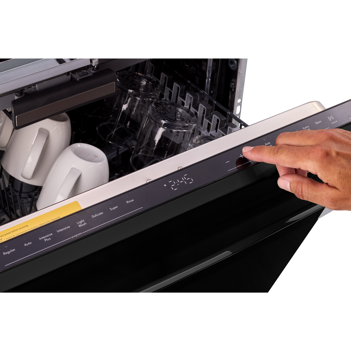 Unique Appliances - 24" Classic Retro Panel Ready Top Control Dishwasher, 42 dBa - Midnight Black