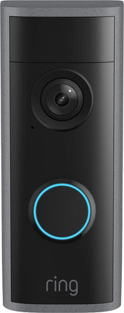 Ring - Peephole Smart Cam 2K, Battery-Powered, renter-friendly surface install, replaces existing peephole. 1400x1400 - Speckled Gray