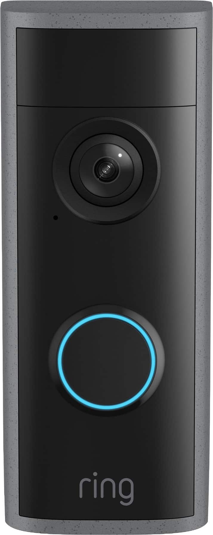 Ring - Peephole Smart Cam 2K, Battery-Powered, renter-friendly surface install, replaces existing peephole. 1400x1400 - Speckled Gray