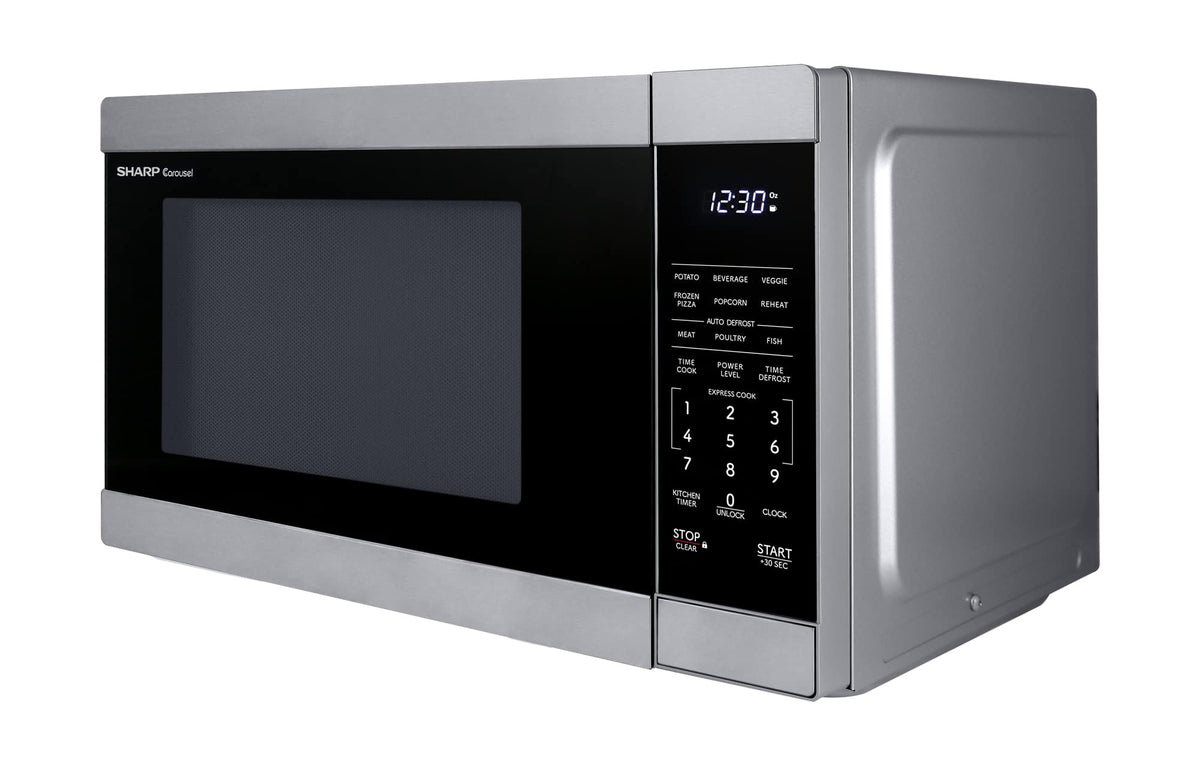 Sharp - 1.1 cu ft Countertop Microwave With Sensor Cooking - Stainless Steel