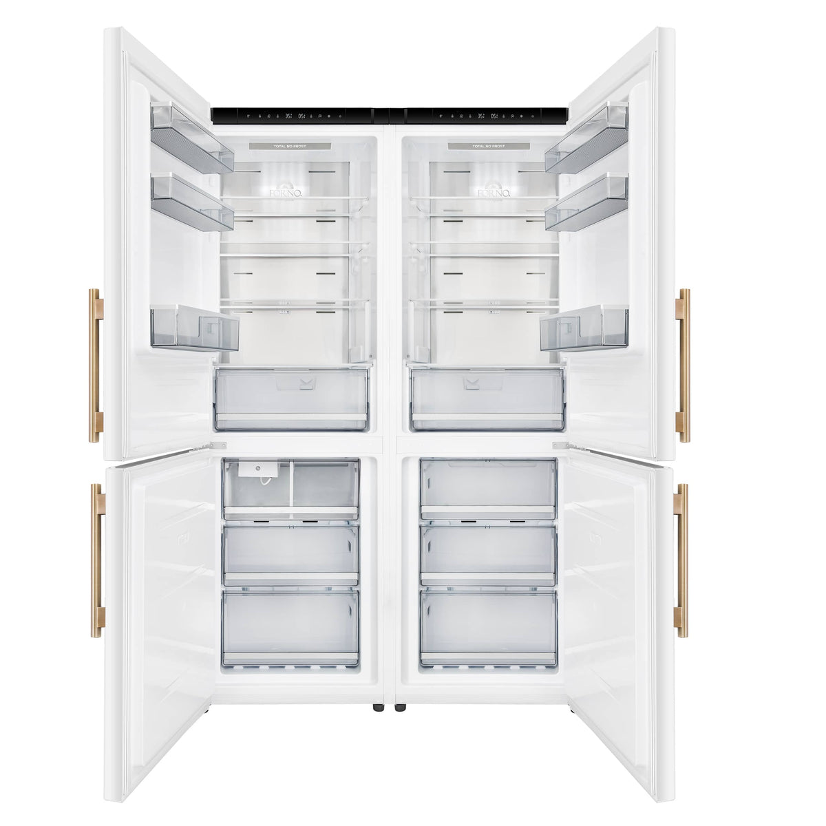 Forno Appliances - Custodia 20.6 Cu. Ft. 48" Counter-Depth Side-by-Side Refrigerator Pair with Ice Maker and Total No Frost - White