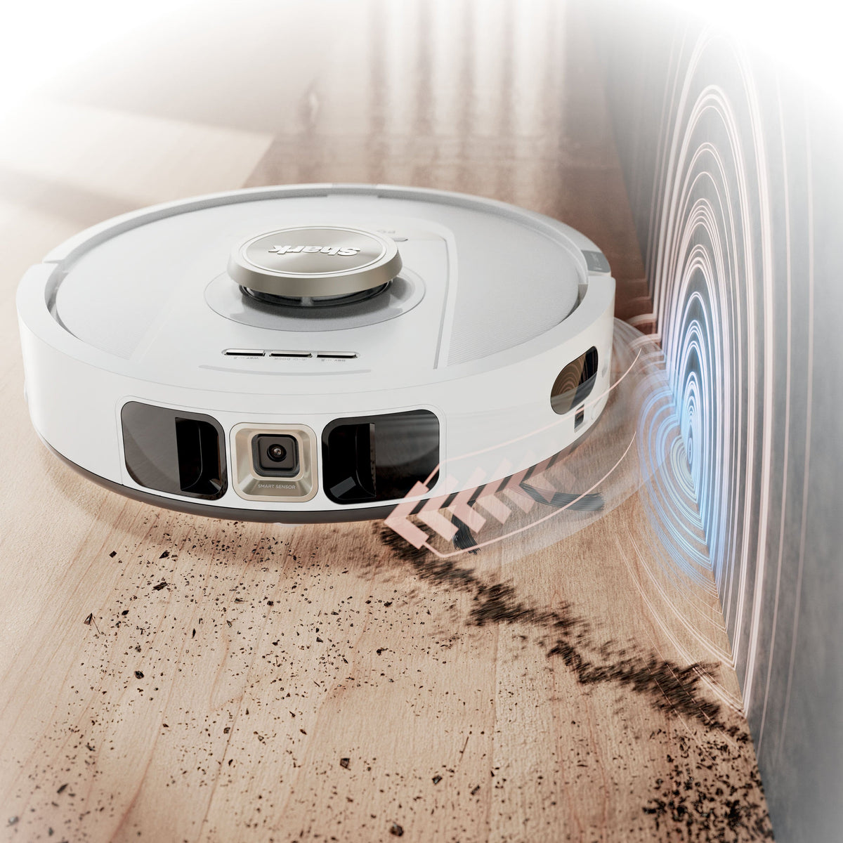 Shark - PowerDetect 2-in-1 Robot Vacuum and Mop with NeverTouch Pro Base - White
