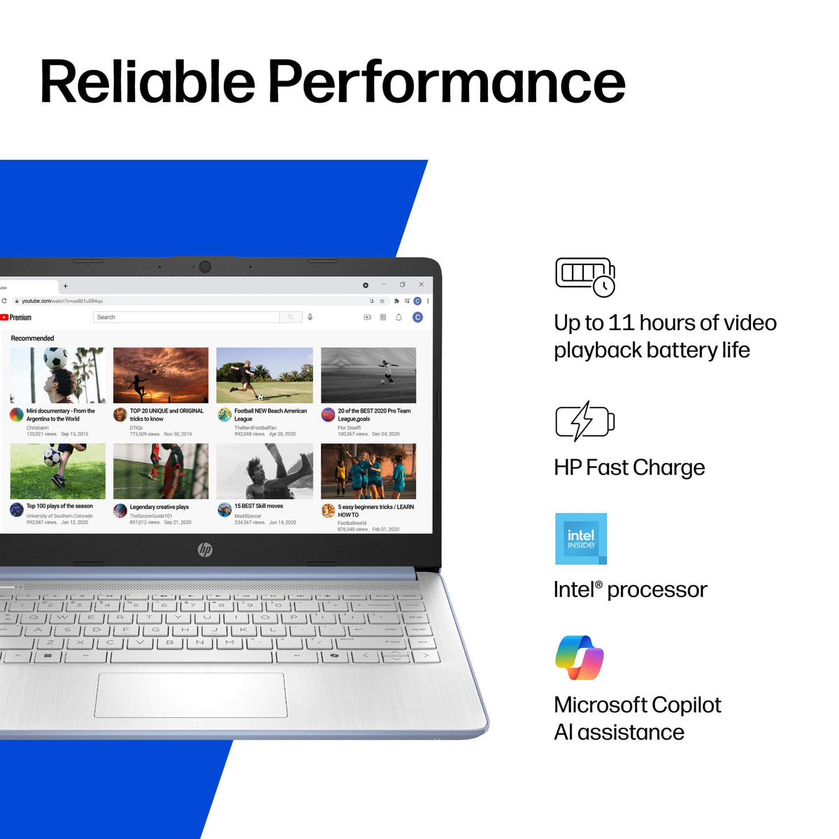 HP - 14" Laptop - Intel N150 Processor - 4GB Memory - 128GB UFS - Sky Blue
