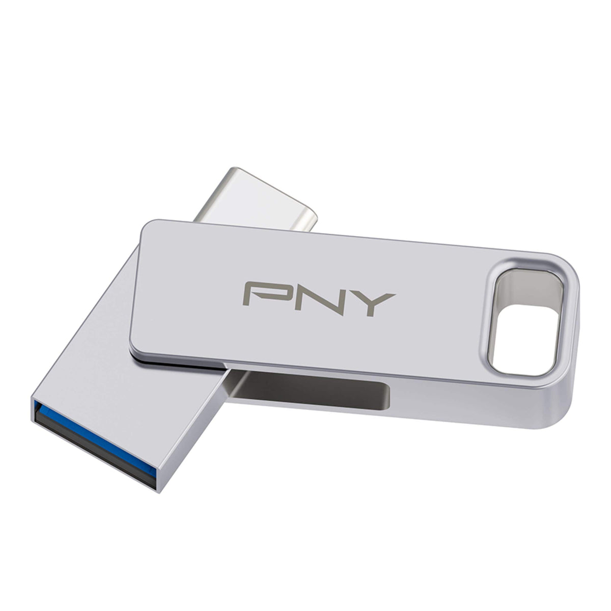 PNY - 128GB DUO LINK USB 3.2 Type-C Dual Flash Drive - Silver