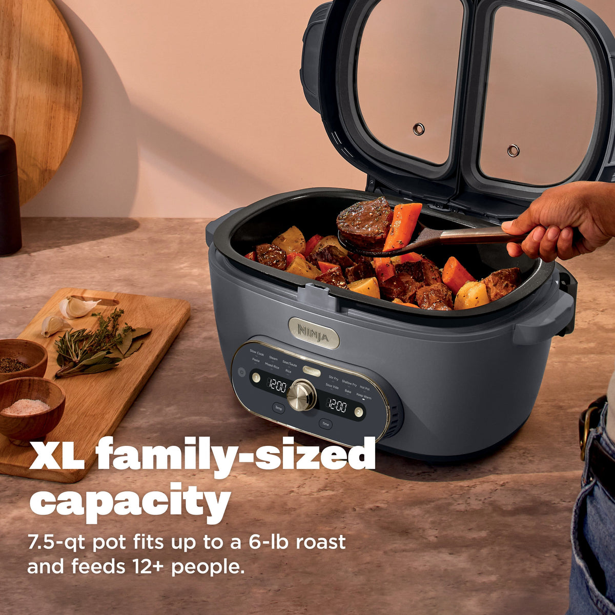 Ninja - MultiPot XL 12-in-1 DualZone Multicooker - Cyberspace