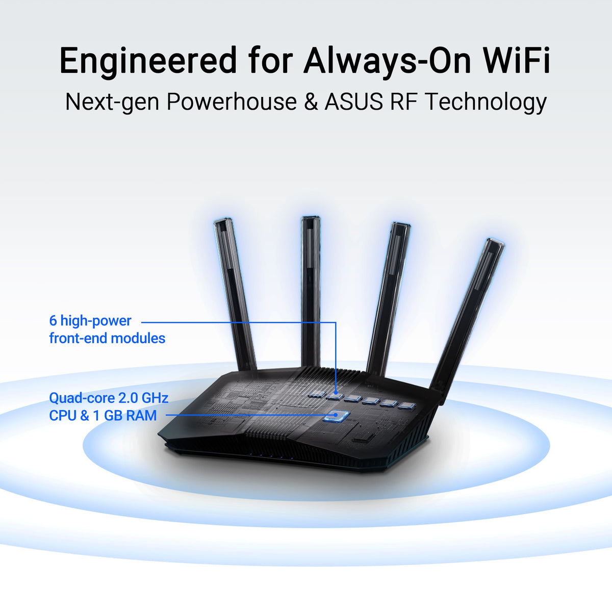 ASUS - RT-BE82U BE6500 Dual-Band Wi-Fi 7 Router - Black
