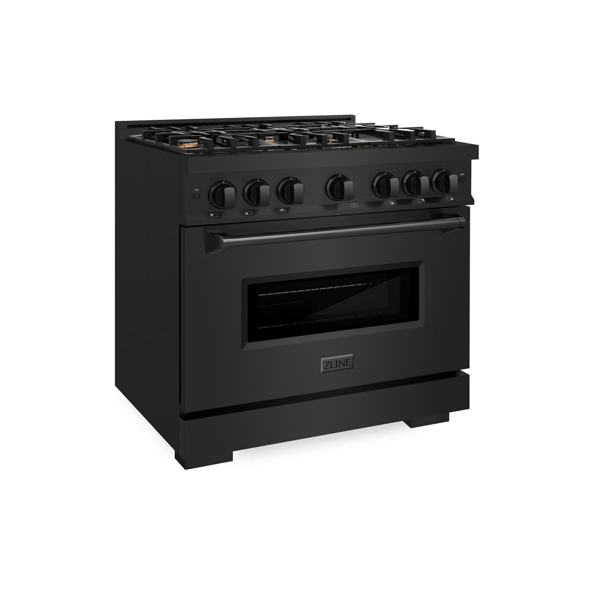 ZLINE - 36 in. Wide 6 Burner Classic Gas Range w/ Convection Oven in Black Stainless  (CGRB-BR-36) - Black Stainless Steel