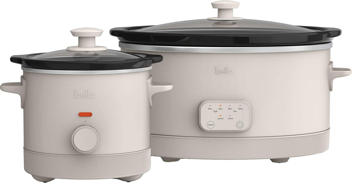 Bella - 6-qt. Programmable Slow Cooker & 2-qt. Slow Cooker Set - Oatmilk