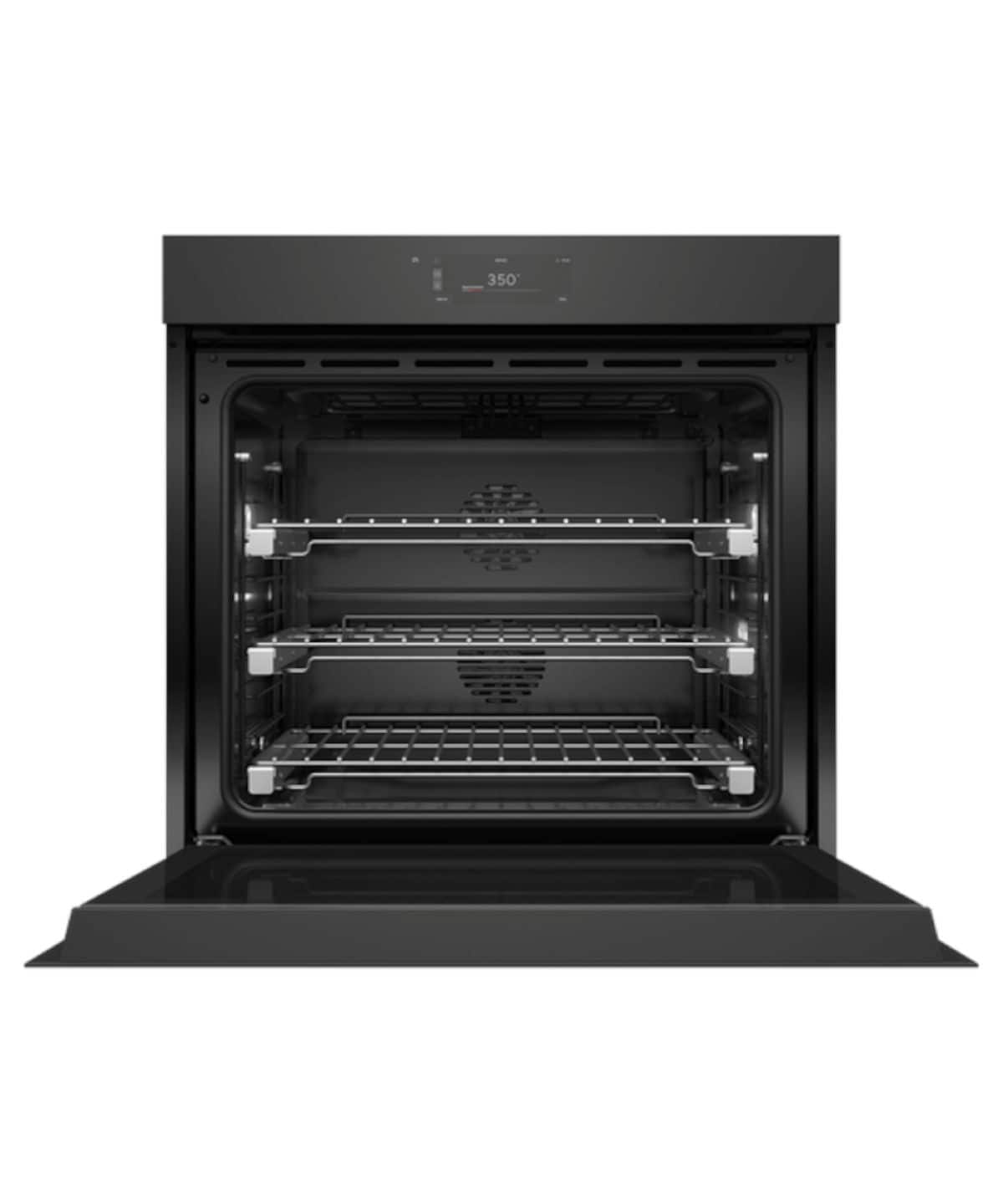 Fisher & Paykel - 30" 4.9 Cu. Ft. Single Oven, 6.8" Touchscreen, Self-Cleaning, Handleless - Minimal (Soft - Black