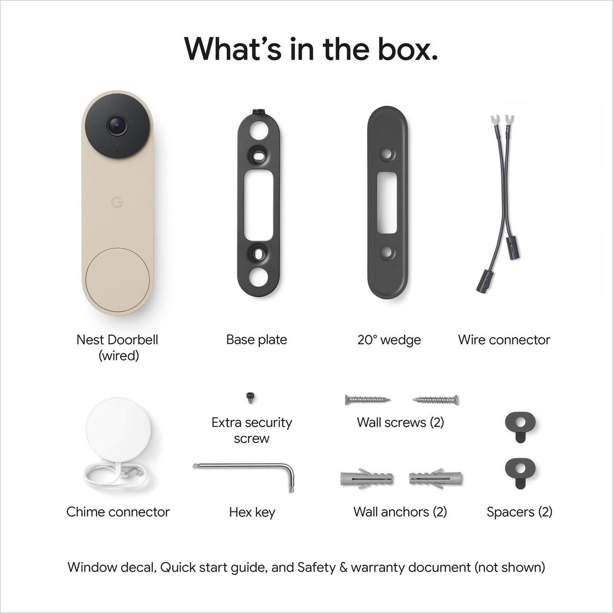 Google - Nest Doorbell (wired, 3rd gen) - Latest Model - 2K Video and Gemini - Linen