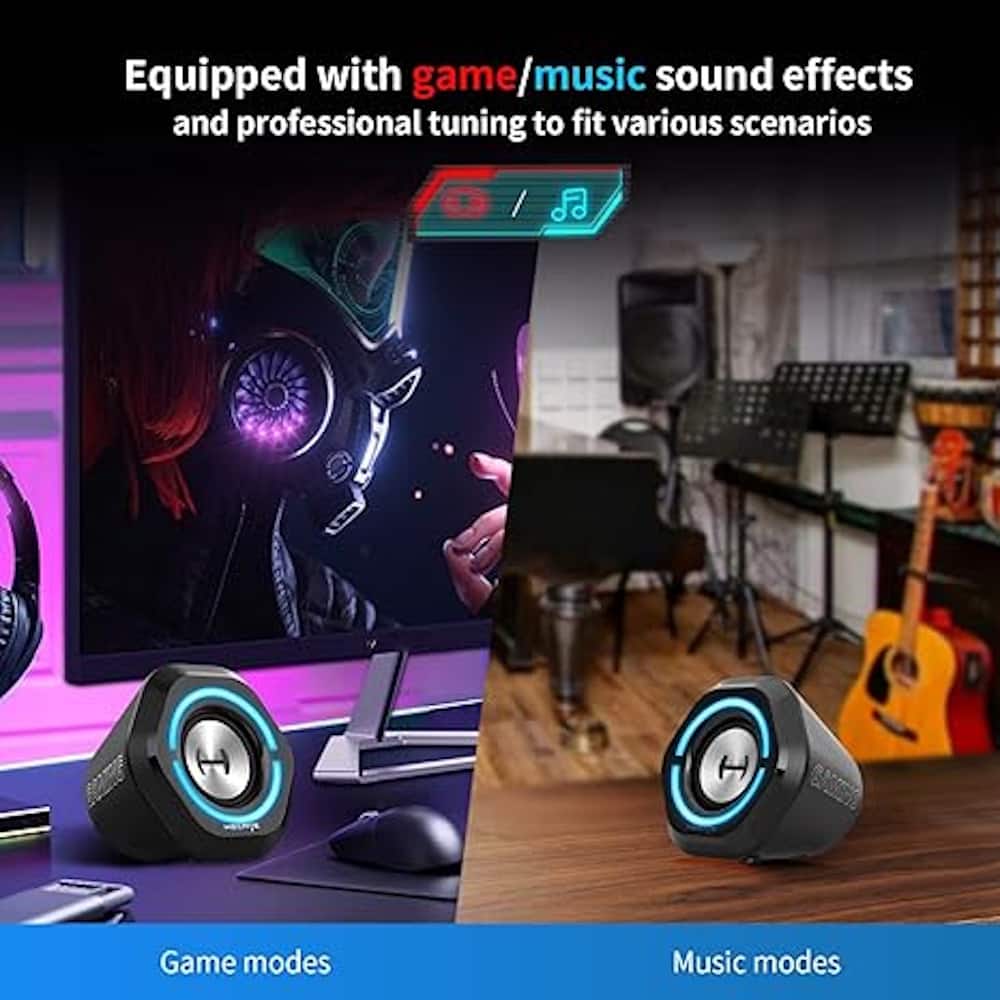 Edifier - G1000 2.0 Bluetooth Gaming Speakers with RGB Lighting (2-Piece) - Black