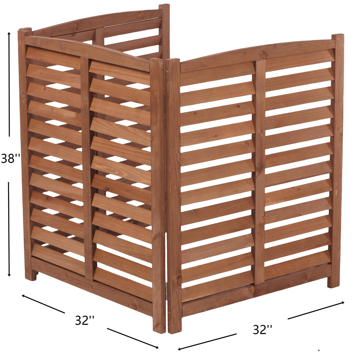 Valla de madera de 3 paneles para unidad de aire acondicionado exterior