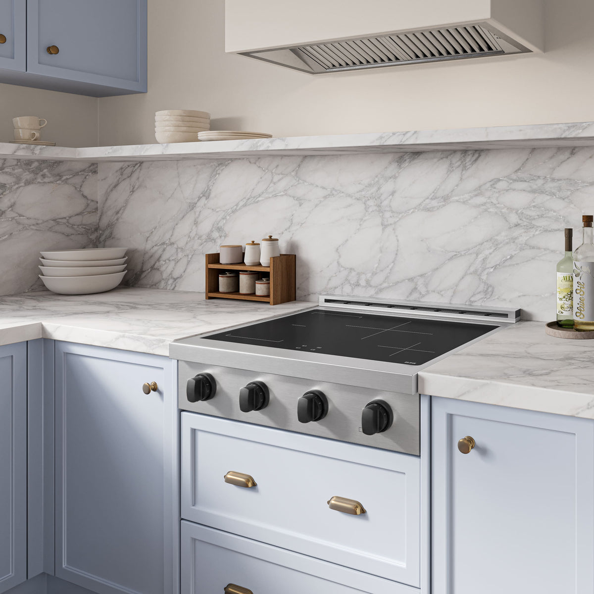 ZLINE - Autograph 30 in. Paramount Built-in Induction Rangetop with 4 Elements and Matte Black Accents - Stainless Steel
