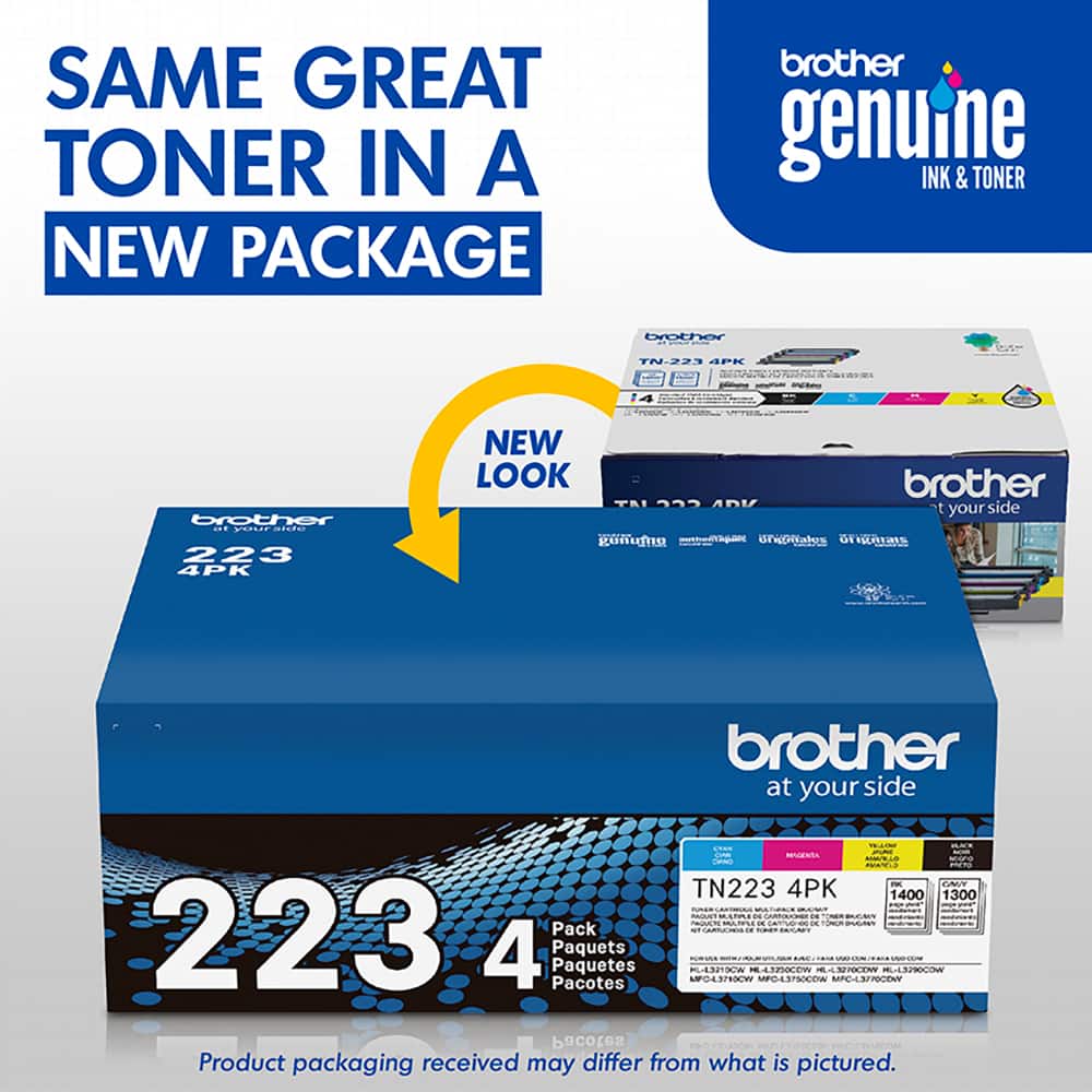 Brother - TN223 4-Pack Standard-Yield Toner Cartridges - Black/Cyan/Magenta/Yellow