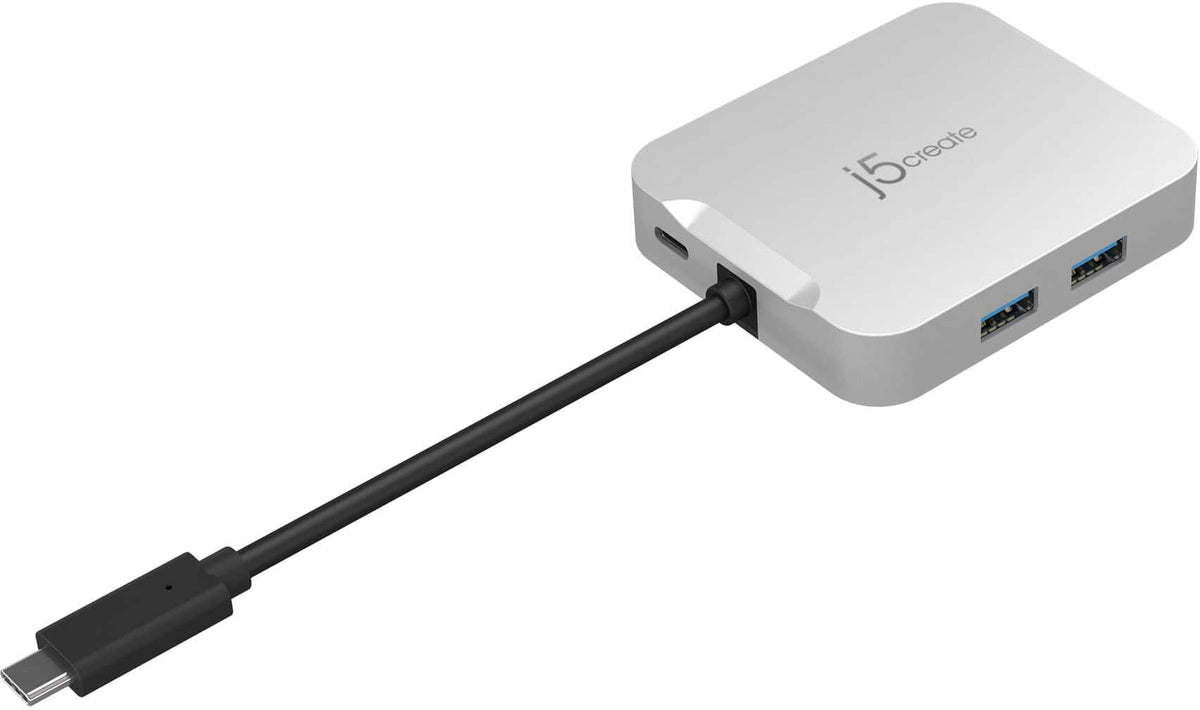 j5create - 4K60 Elite USB-C® PD Multi-Port Adapter for ChromeOS, Windows, macOS - Silver