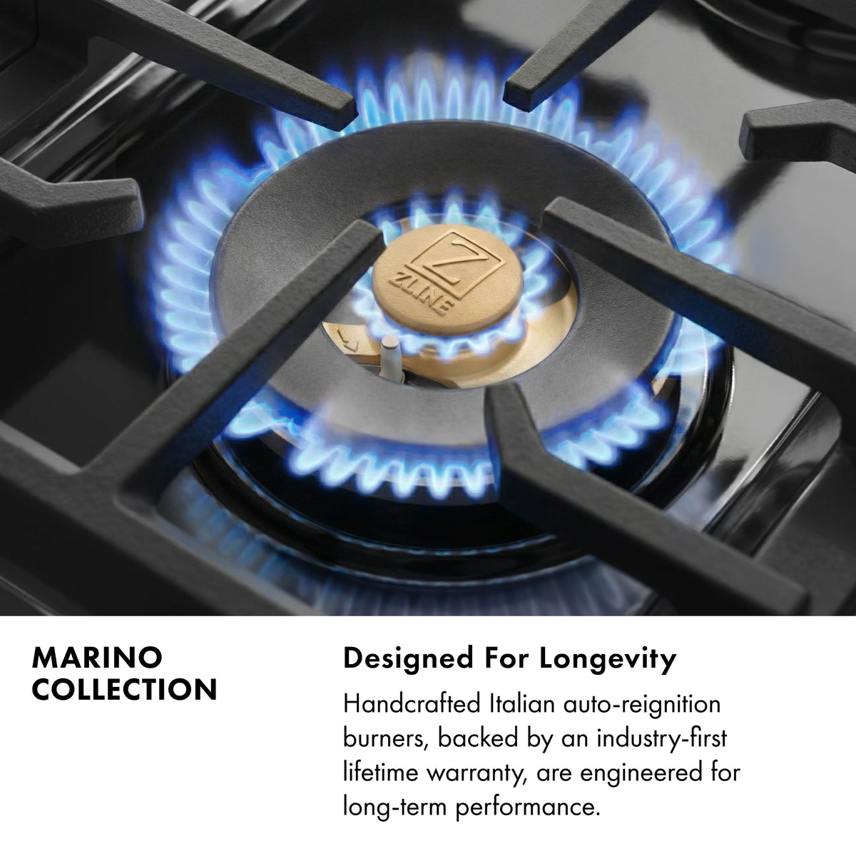 ZLINE - Autograph 48 in. 6.7 cu. ft. Marino Freestanding Gas Range with DuoPro Cooktop in Black Steel and Bronze Accents - Black Stainless Steel