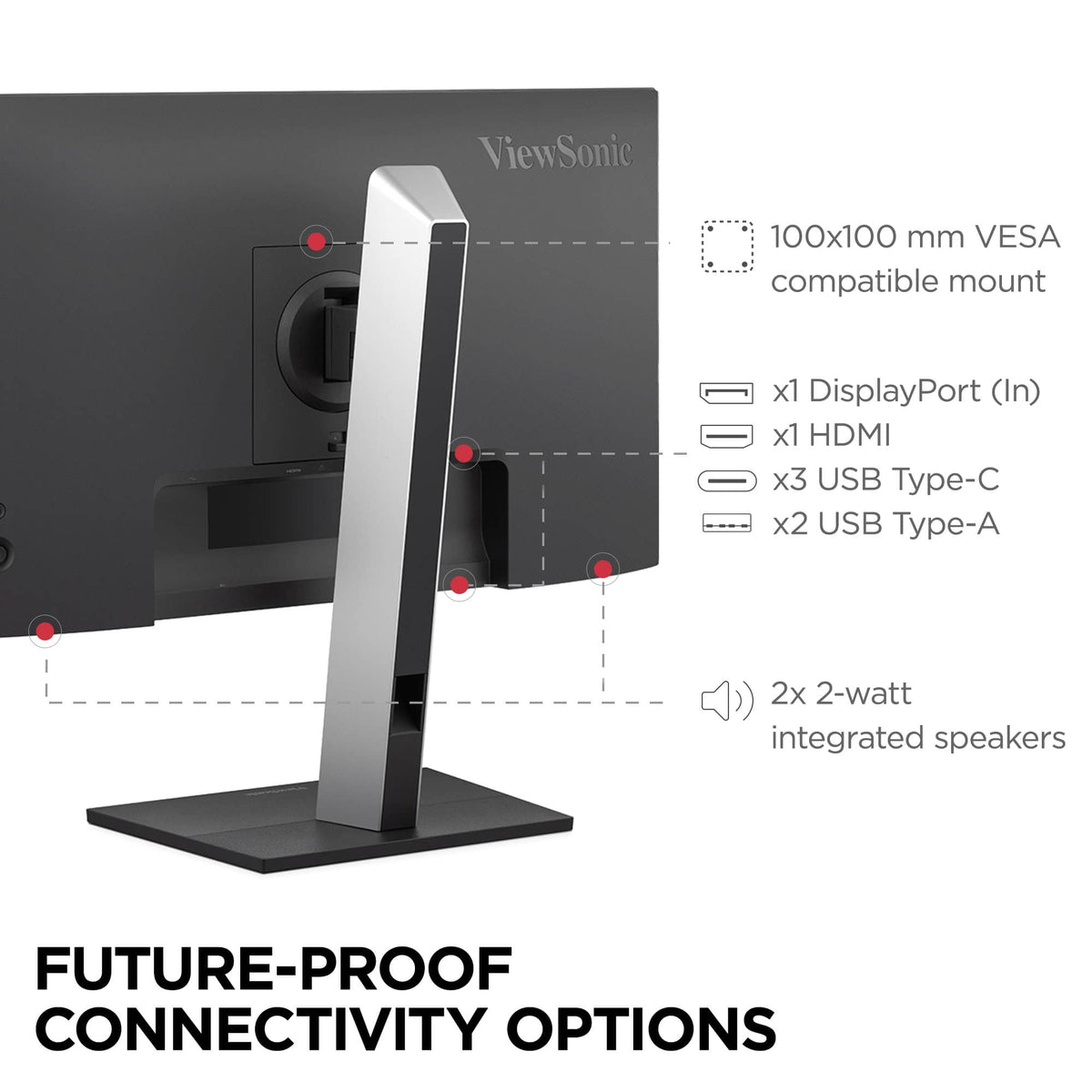 ViewSonic - VG2452 24 IPS FHD Ergonomic Monitor (USB Hub, HDMI, DisplayPort) - Black