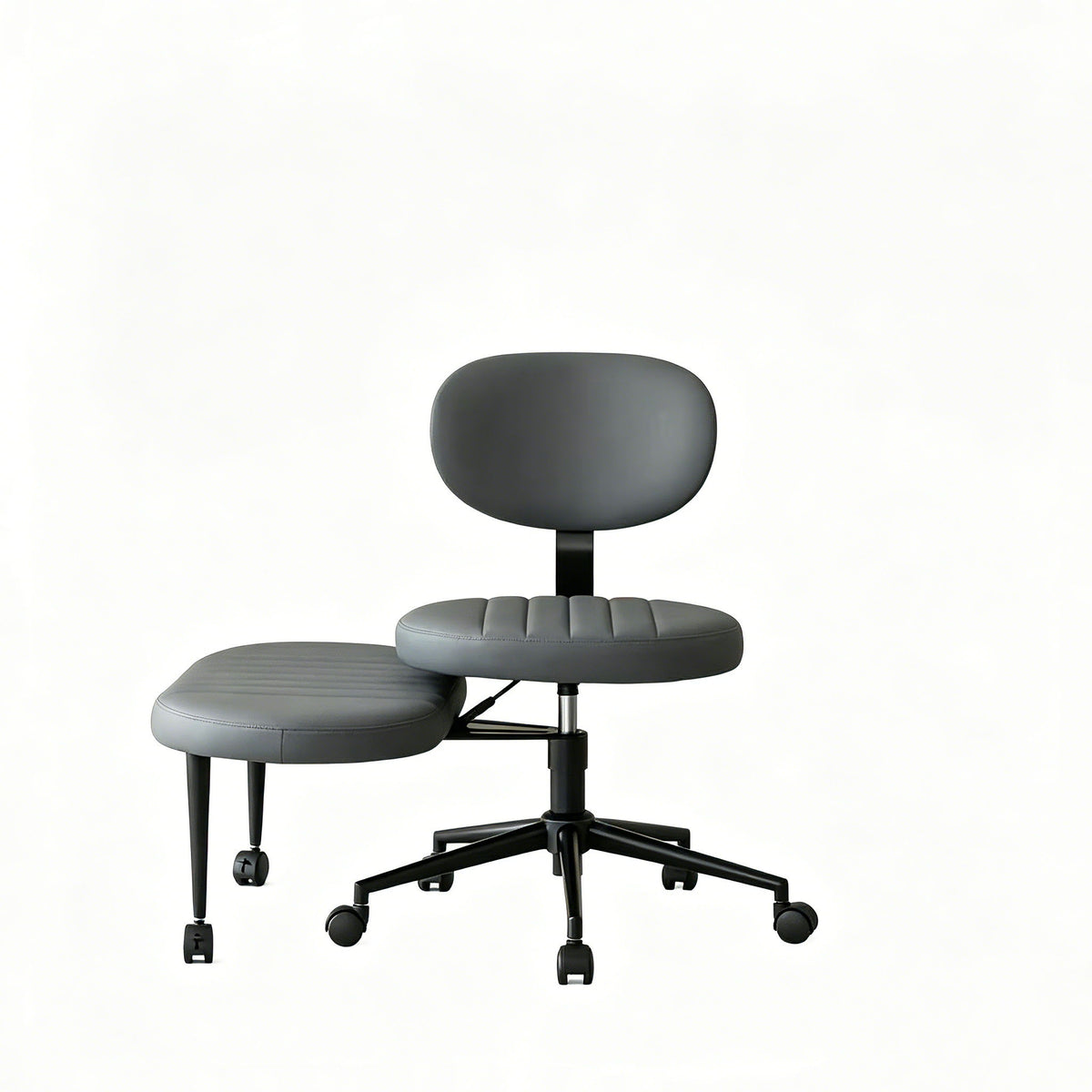 Silla de oficina ergonómica con soporte lumbar para sentarse con las piernas cruzadas