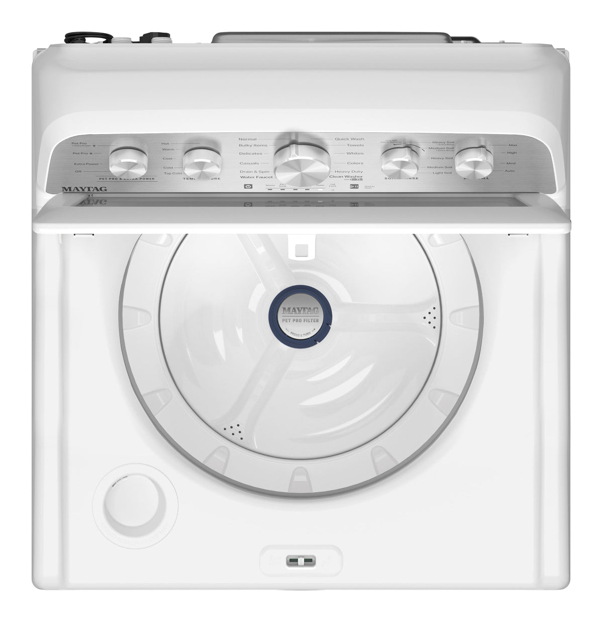 Maytag - 4.8 Cu. Ft. Top Load Impeller Washer with Quick Wash Cycle and Soft Close Glass Lid - White