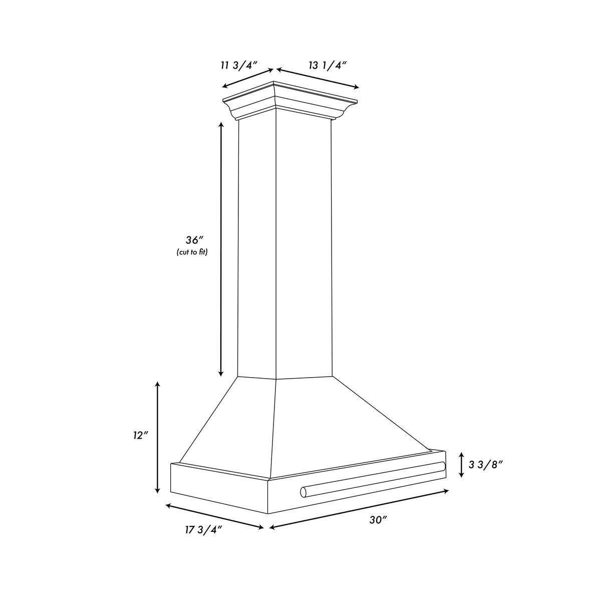 ZLINE - 30 inches - Convertible & Externally Vented - Wall Range Hood - Black Stainless Steel