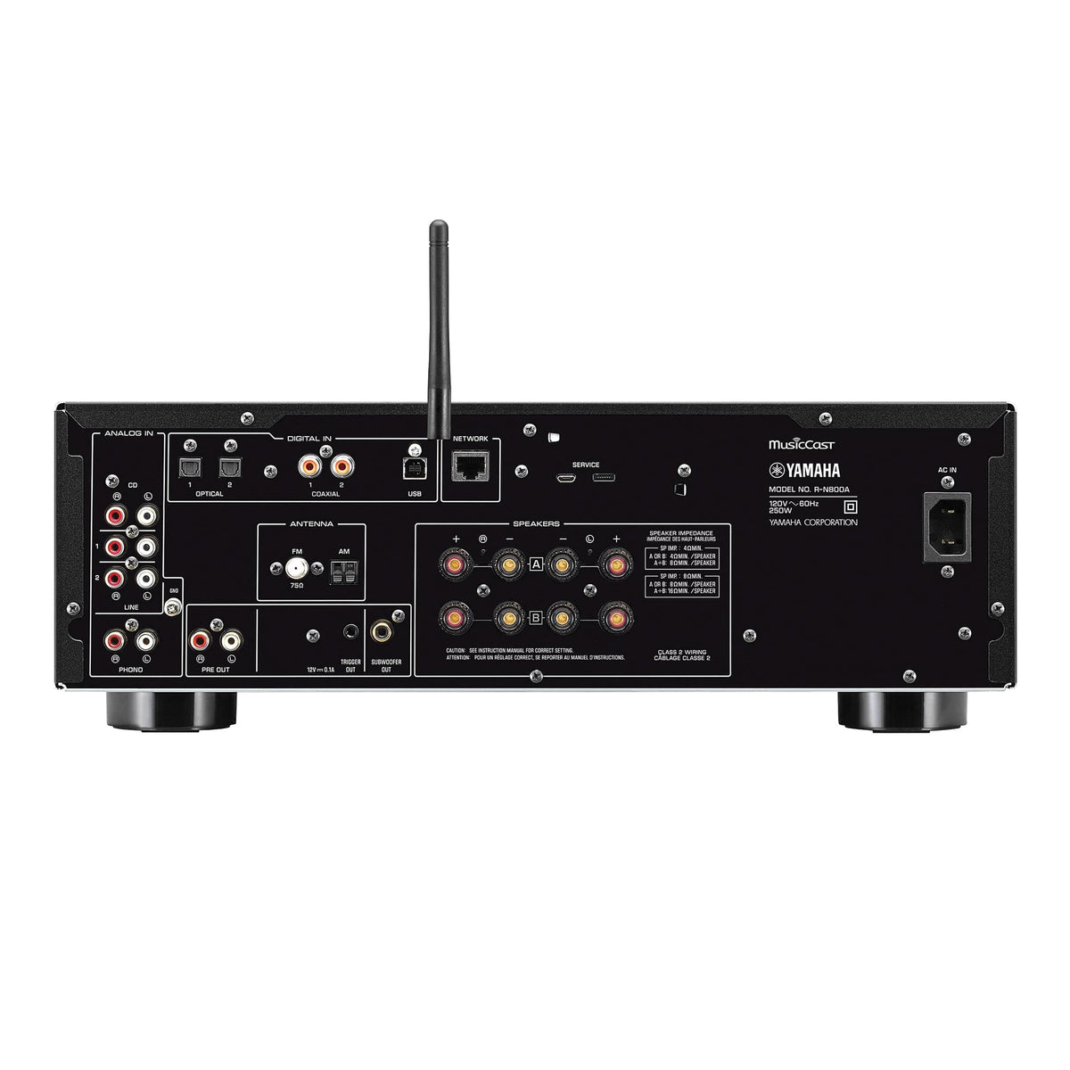Yamaha - R-N800ASL Bluetooth 240-Watt 2.0-Channel Network Stereo Receiver with Remote - Silver