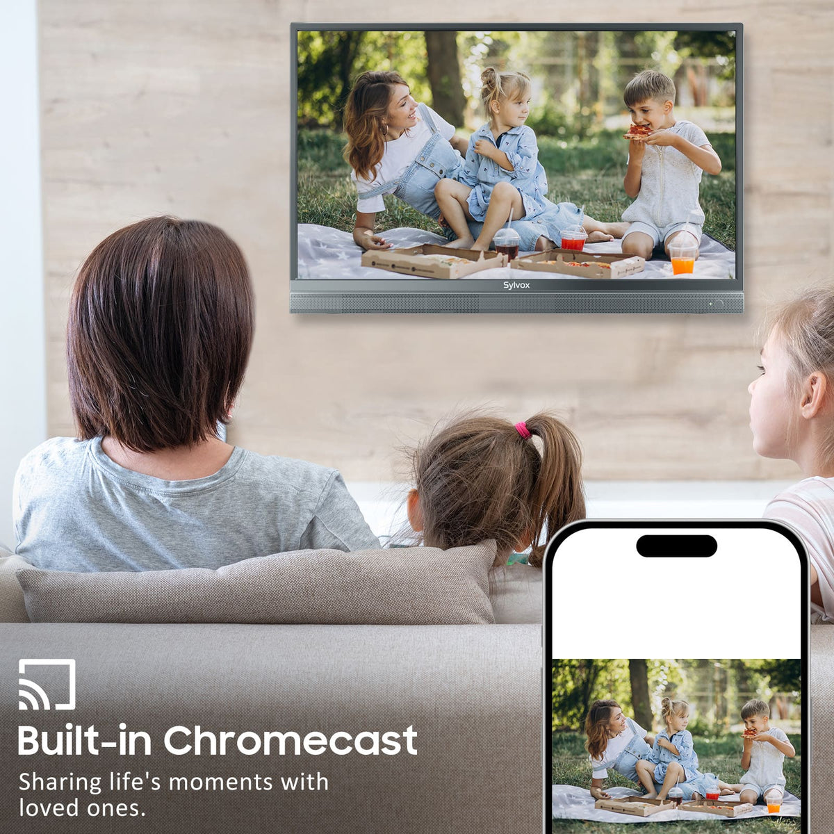 Sylvox - 32" Vehicle Series 12V RV Camper Smart TV 1080P with Google TV, WiFi & Bluetooth, DC/AC Powered Television