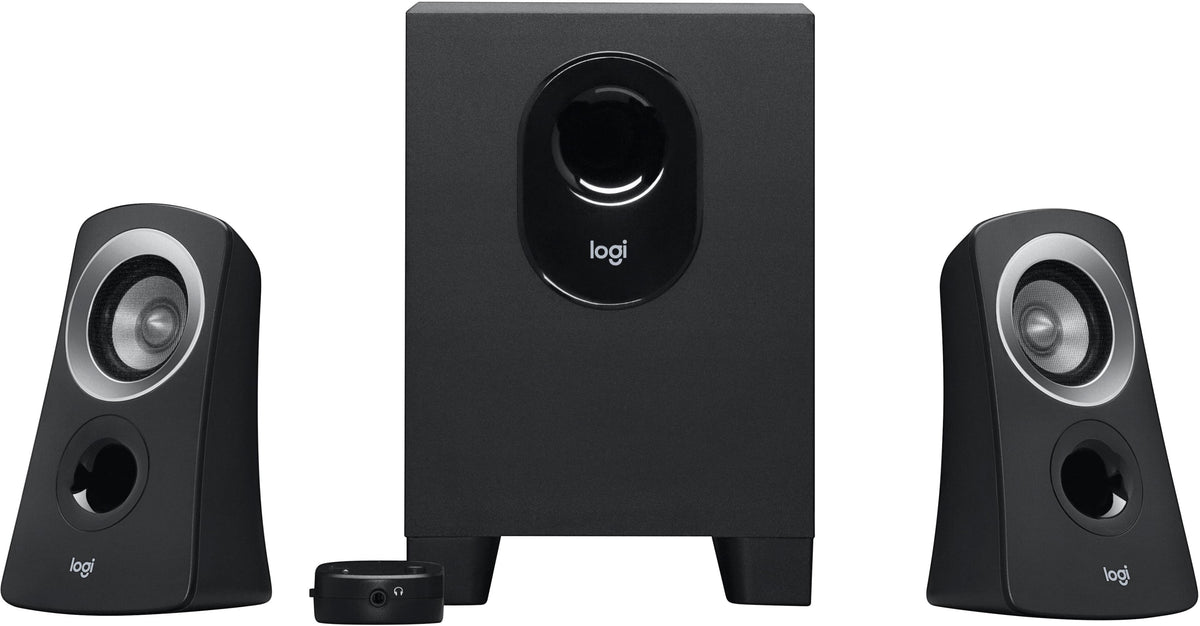 Logitech - Z313 2.1-Channel Speaker System (3-Piece) for PC - Black/Silver