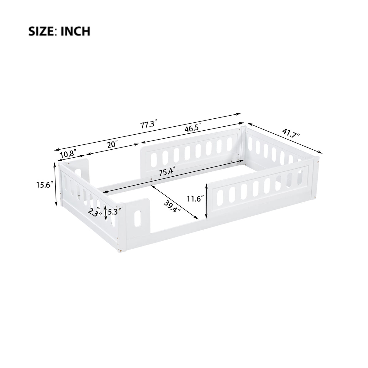 Platform Bed With Guardrail