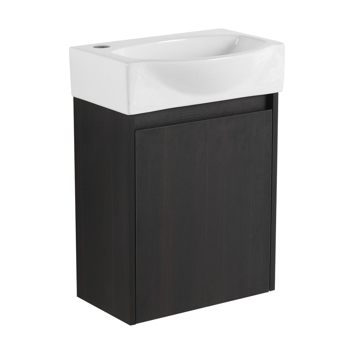 Mueble de baño moderno con lavabo cerámico, combinado con lavabo flotante de pared, armario de almacenamiento