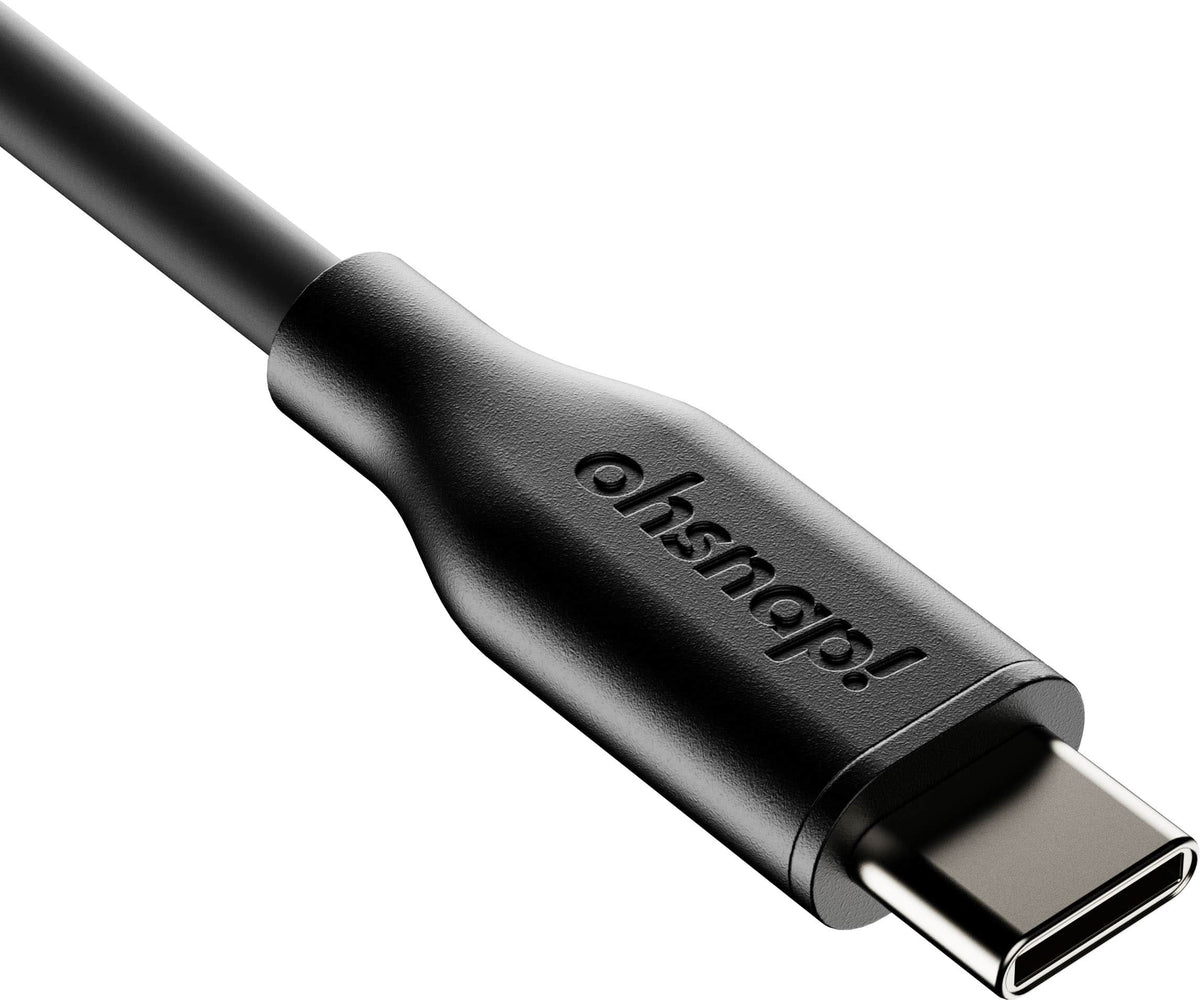 OhSnap - 240W USB-C to USB-C 6.6 feet Data Transfer Ultra Cable - Black