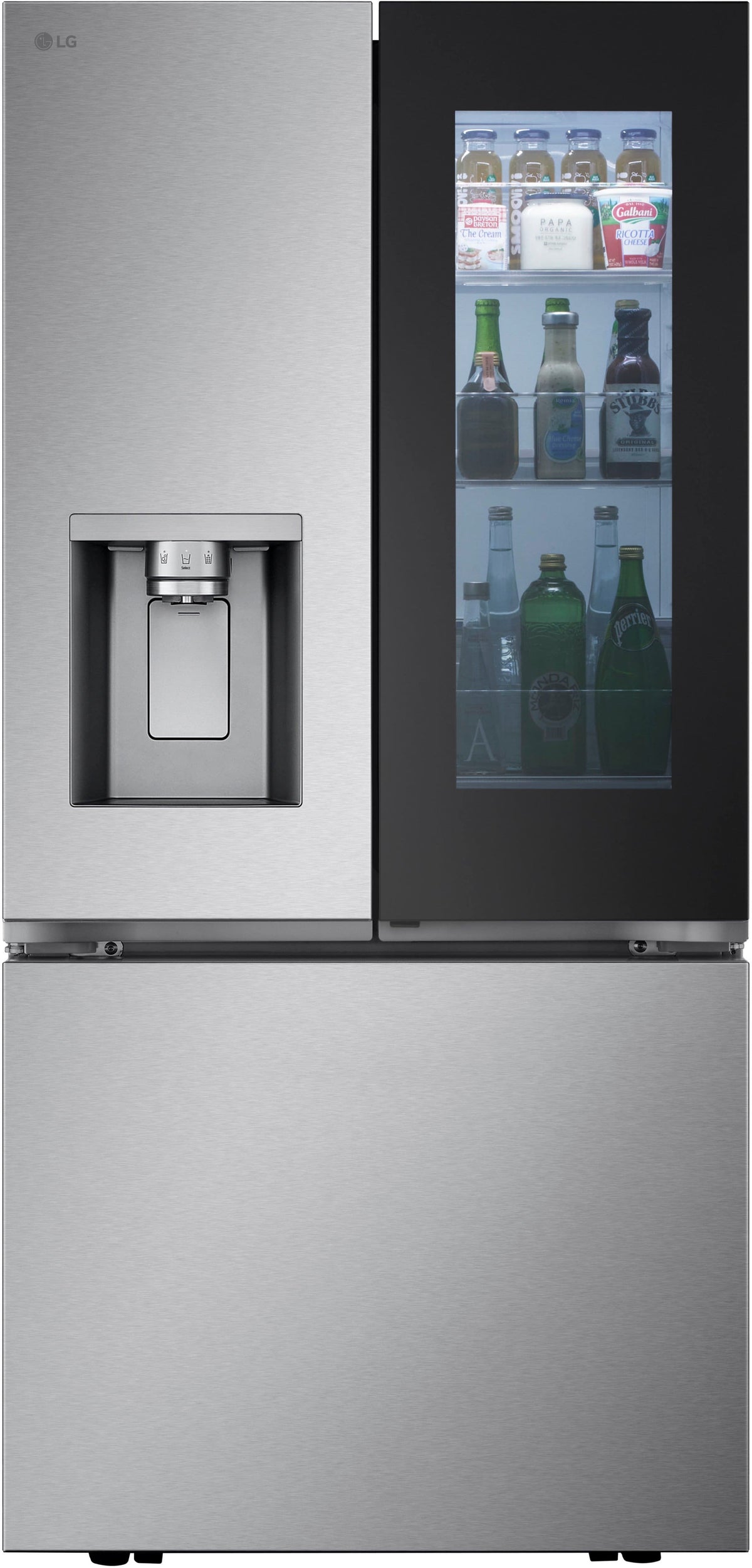 LG - 33-in Wide 24.5 Cu. Ft. French Door Standard-Depth MAX Smart Refrigerator with Dual Ice Maker with Craft Ice - Stainless Steel