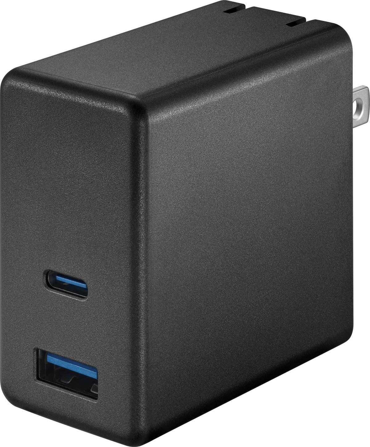 Best Buy essentials™ - 65W Dual Port USB-C and USB Wall Charger for MacBook Pro, iPad, iPhone, Apple Watch, Smarthones & other USB-C Devices - Black