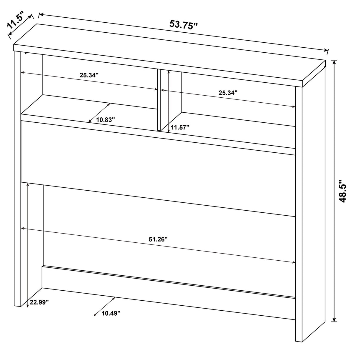 Geary - Set de dormitorio de 3 piezas con cabecero con estantería
